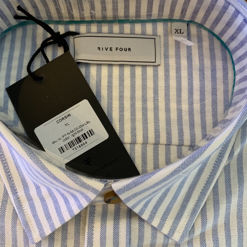Five Four Corbin Pin Stripe Men’s Dress Shirt - Picture 3 of 3